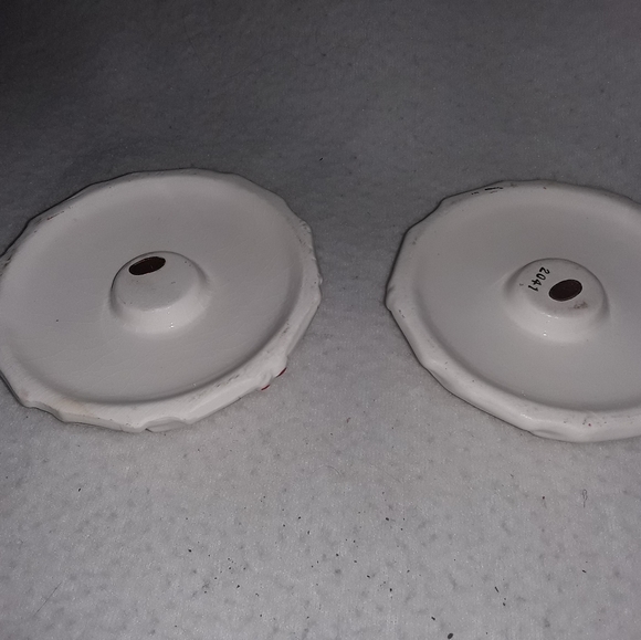 1940s Christmas Holly Berry Candle Stick Holders Mid Century Modern Japan - Picture 4 of 7